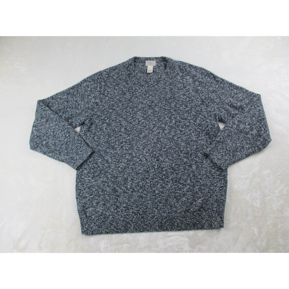 L.L. Bean‎ Sweater Mens Extra Large Gray Knit Pullover Cotton Outdoors Casual